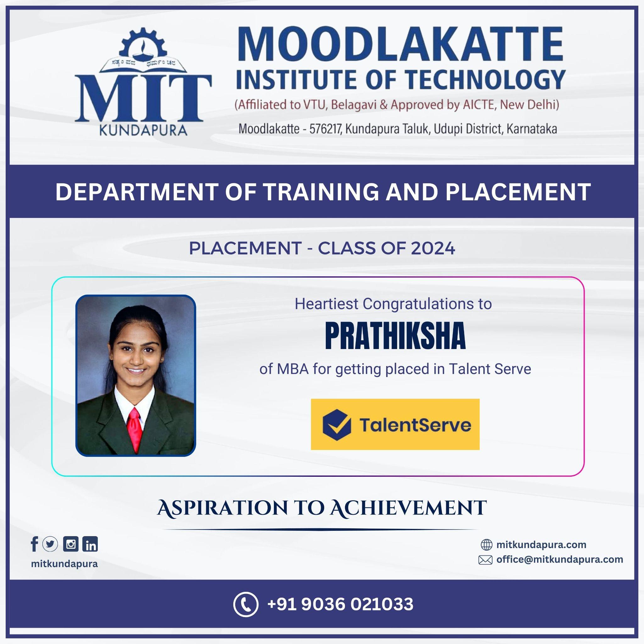 MITK MBA Students placement